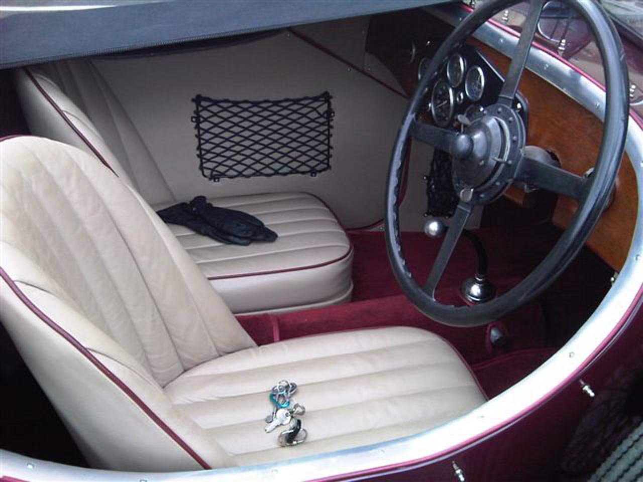 Custom frame elastic net for the interior of a classic car.
