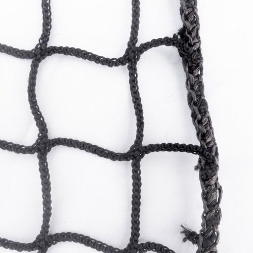 Black knotless netting with reinforced edge for additional strength
